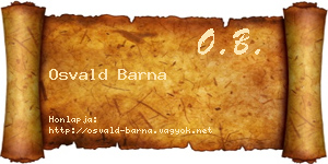 Osvald Barna névjegykártya